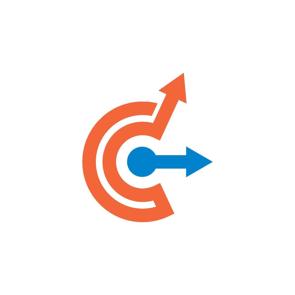 C Letter arrow Logo Template vector