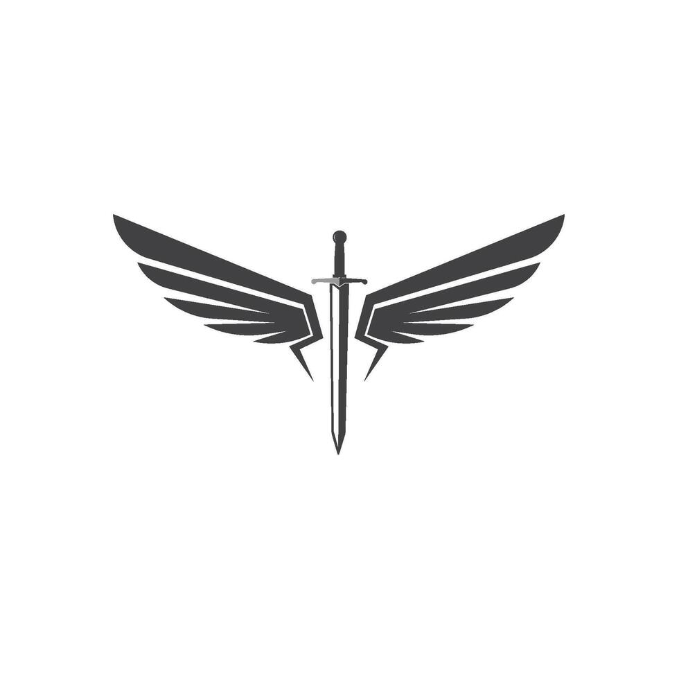 sword wings logo icon illustration design vector