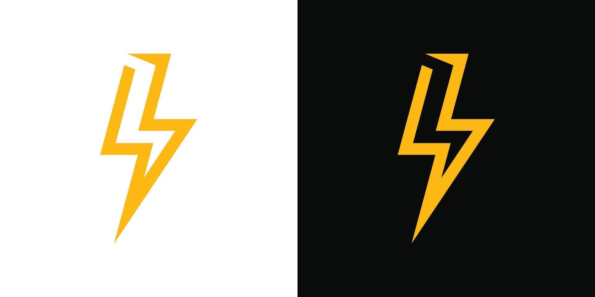 Creative lightning thunder logo icon design element vector