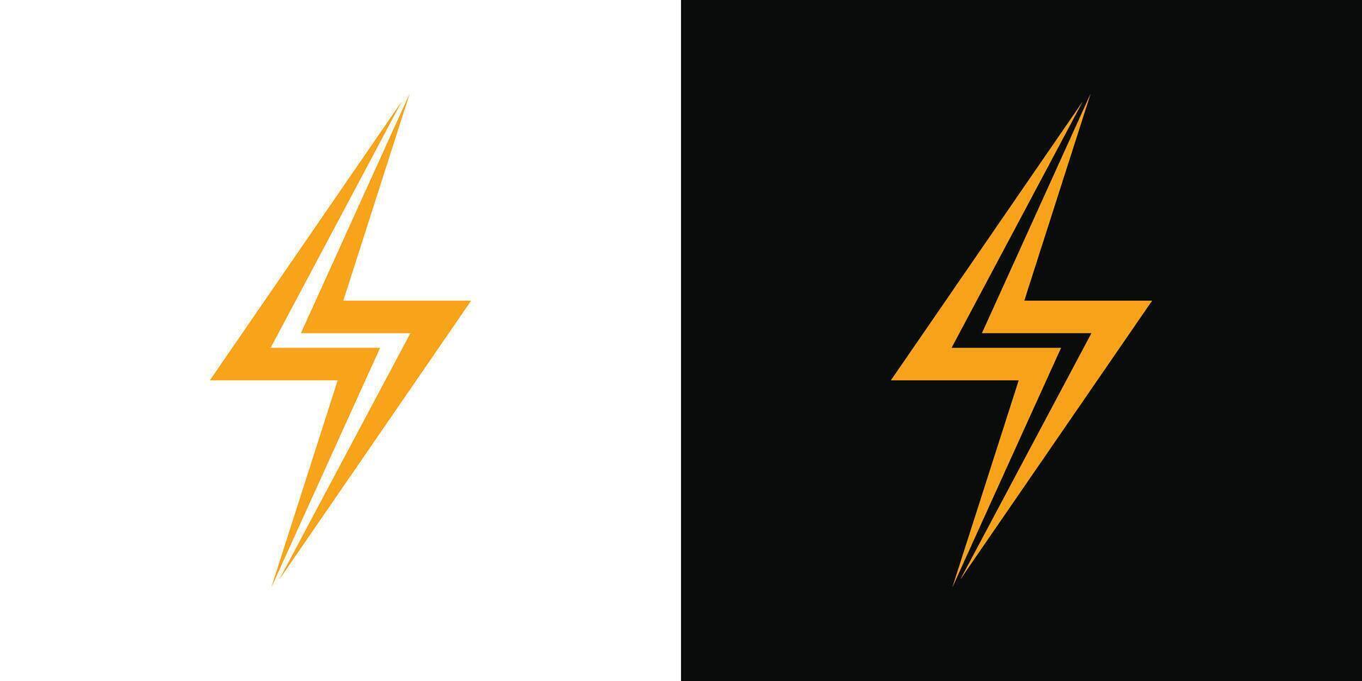Creative lightning thunder logo design element vector