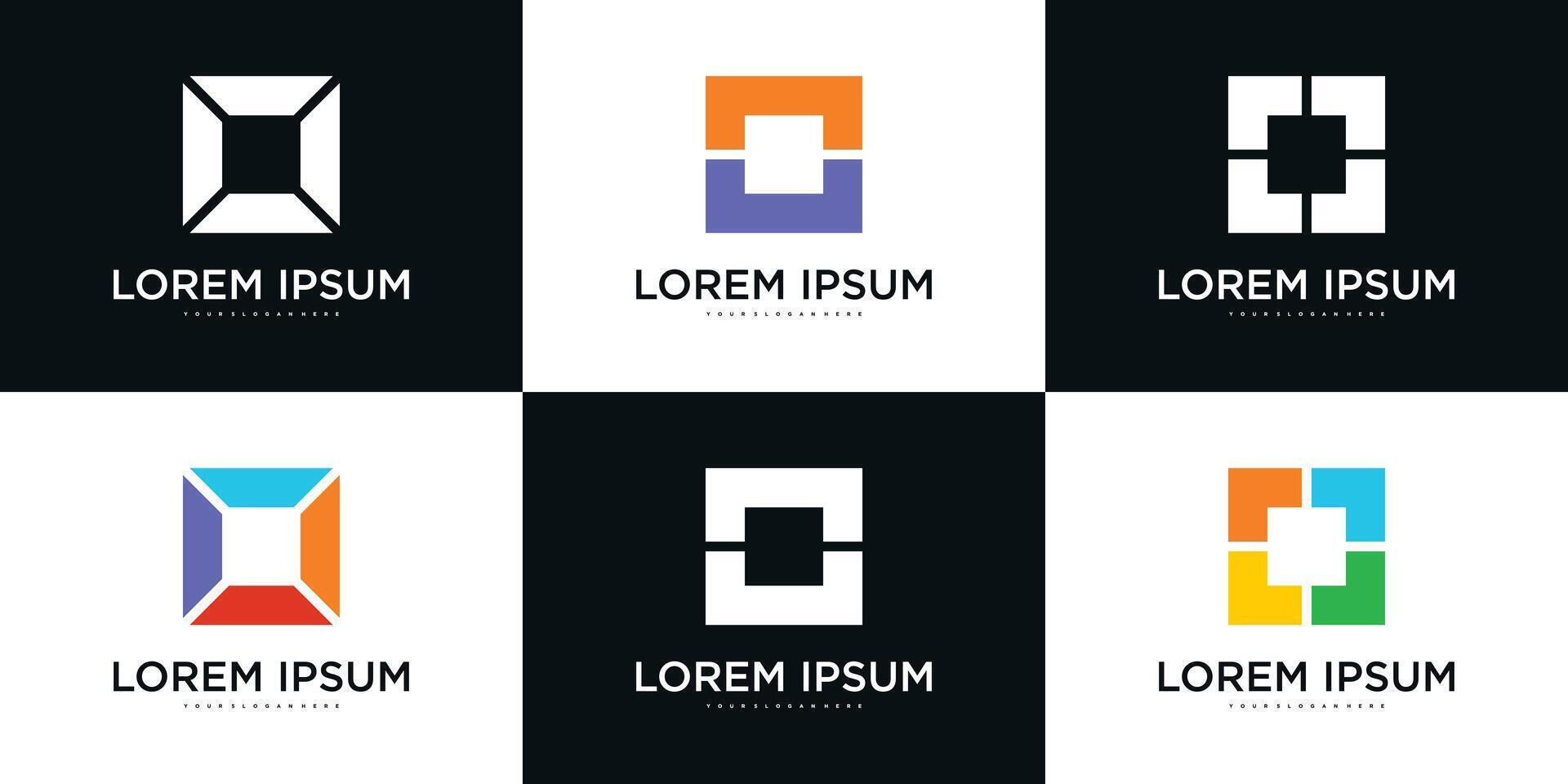 company logo design elements, abstract square. Premium vector