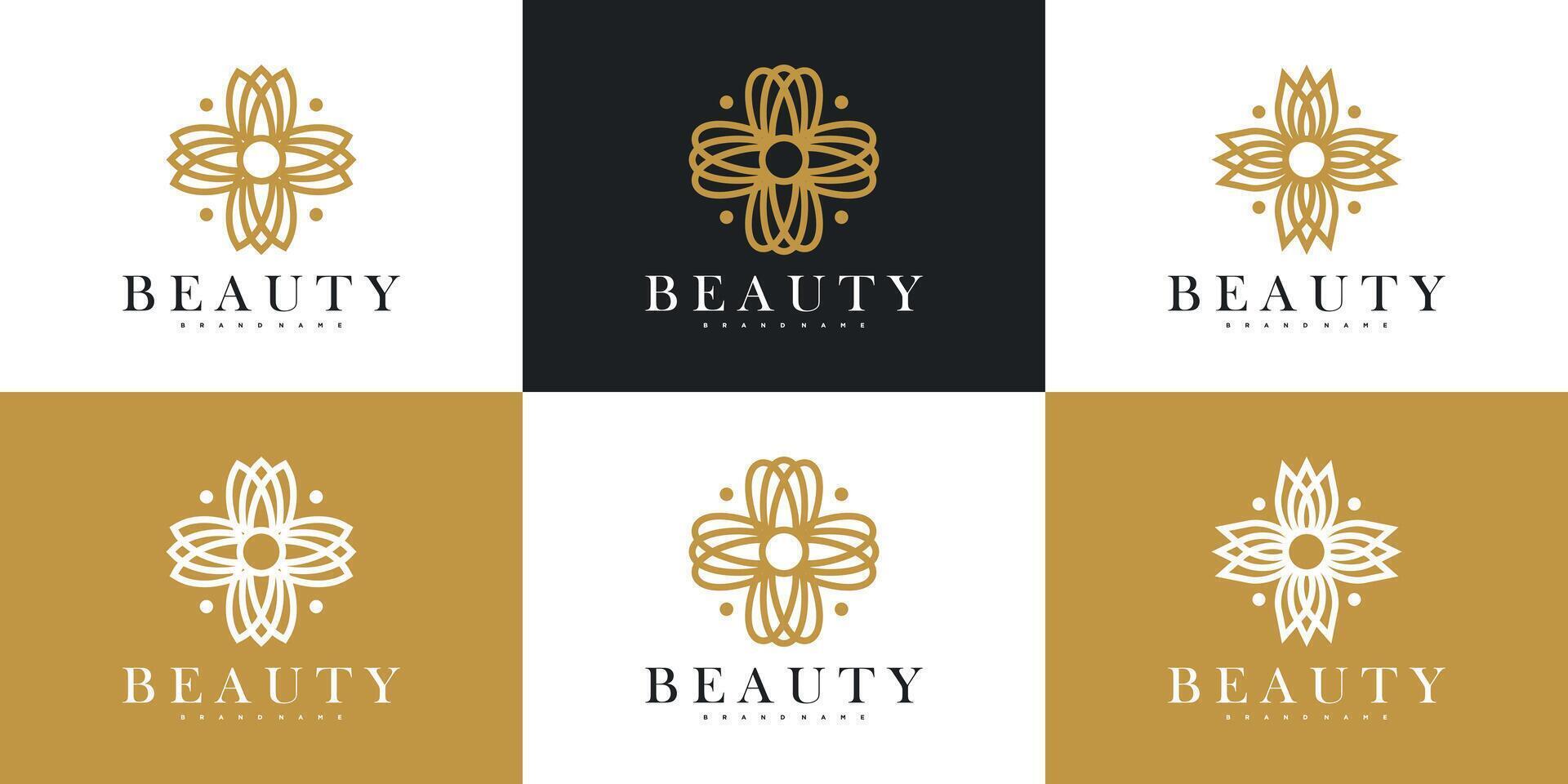 Elegant flower logo design concapt for beauty. Premium vector