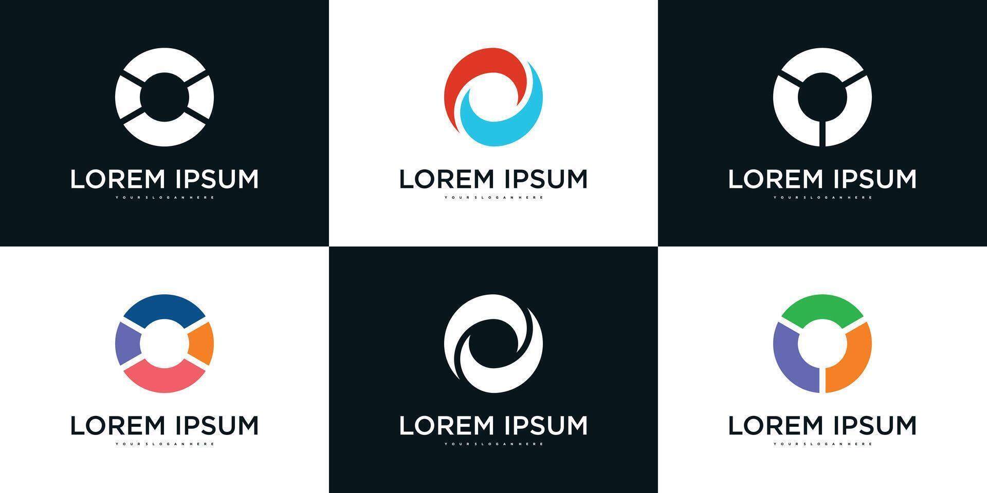 Collection of company logo design elements, abstract circles. Premium vector