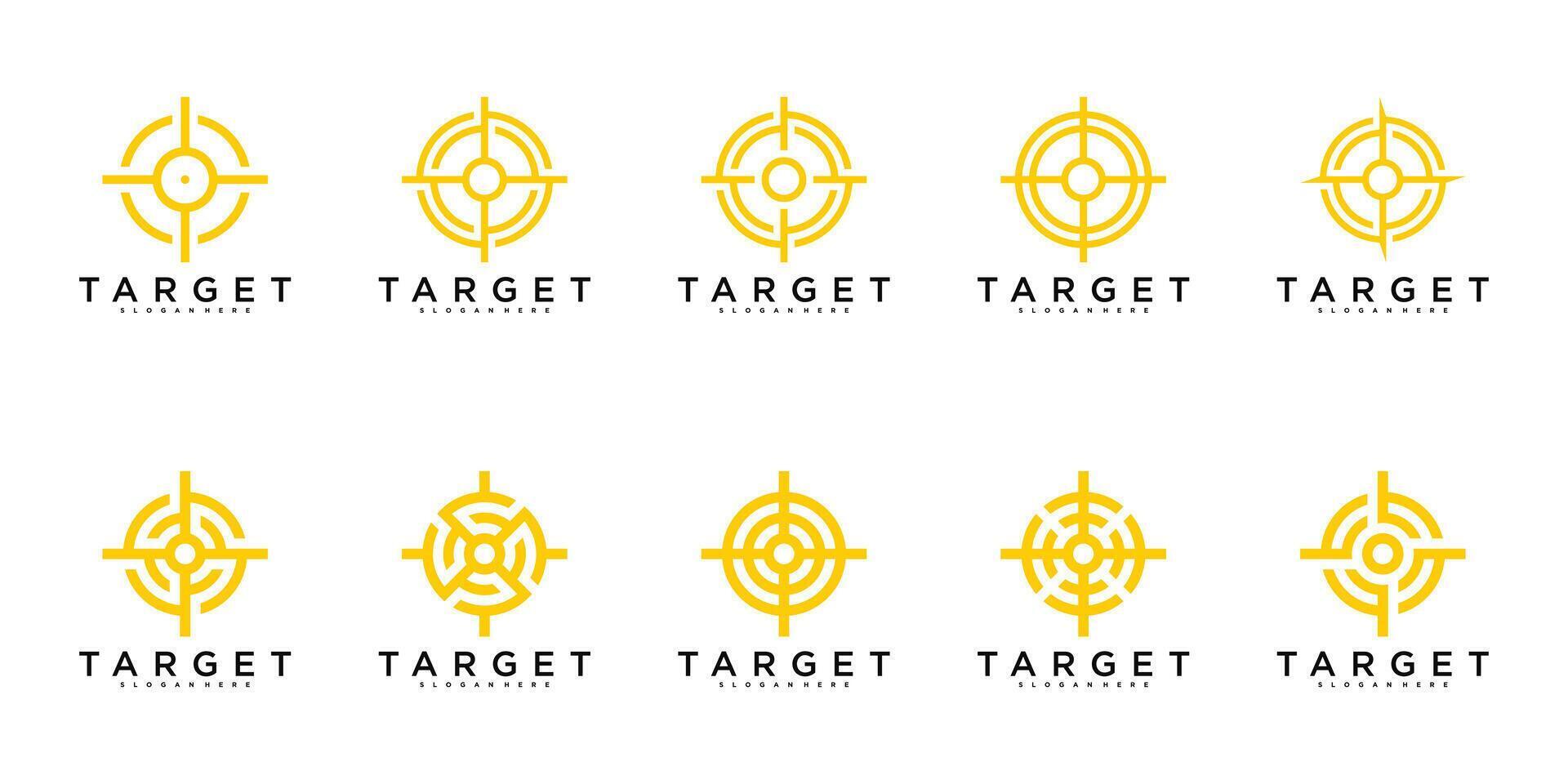 Set of target logo design, abstract and unique target sign. Premium Vecor vector