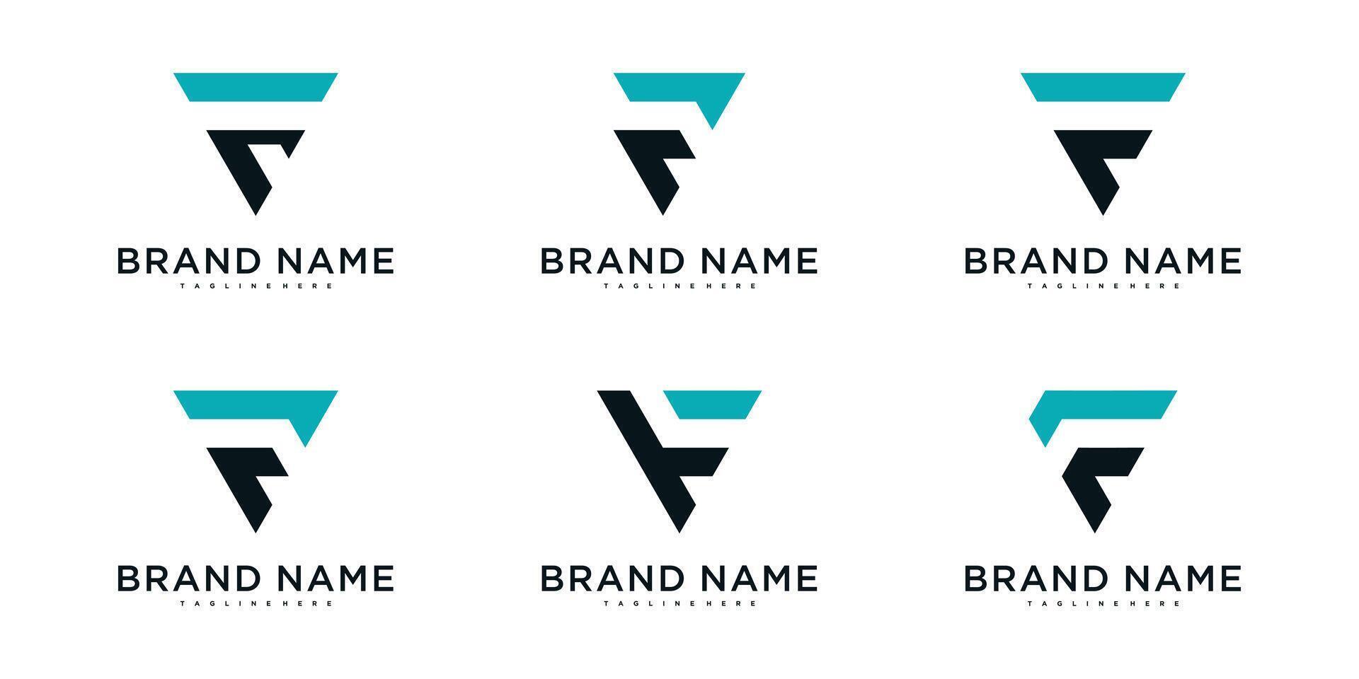 Set of simple creative logo design letter F. Premium Vecor vector