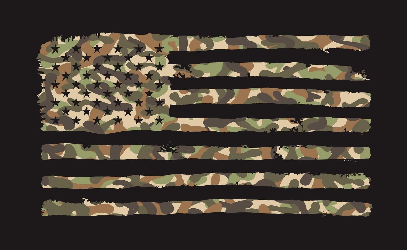 American Flag with Desert Camouflage. Template USA flag with camouflage. grunge camo American flag in military style. Design typography graphics for t-shirt, apparel, social media, banner. vector