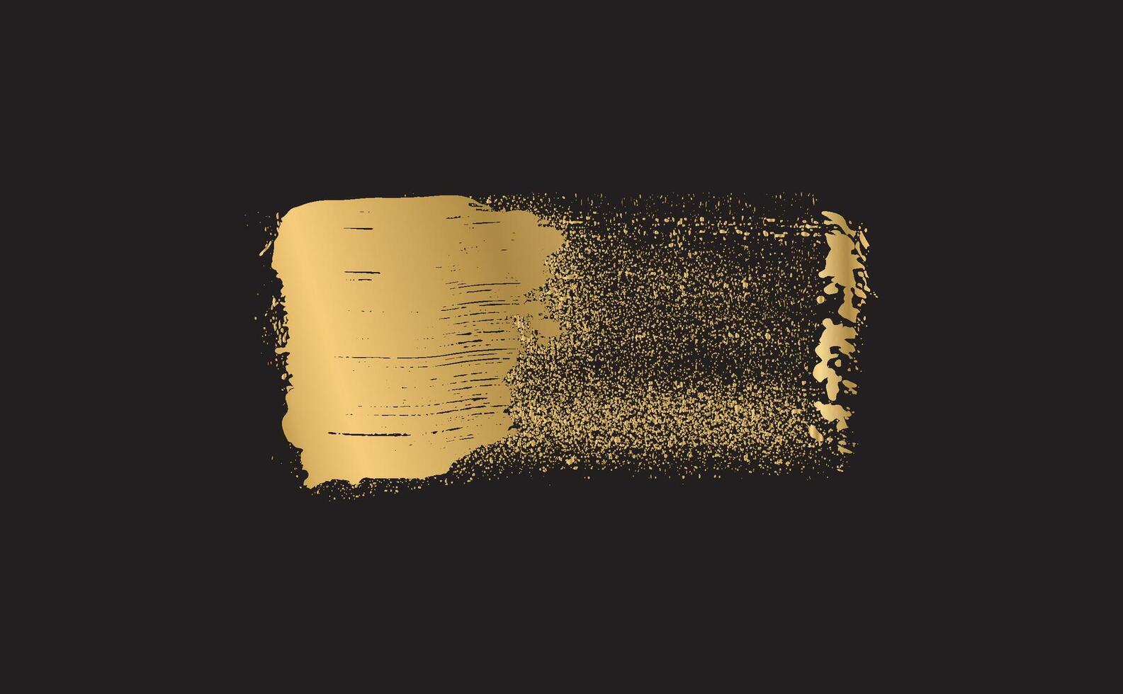 Gold paint bold brush strokes, hand drawn thick grunge lines, rectangle shapes. ink brush strokes and banners. Grainy golden bold brush stroke with spray texture. gold brush grunge. vector