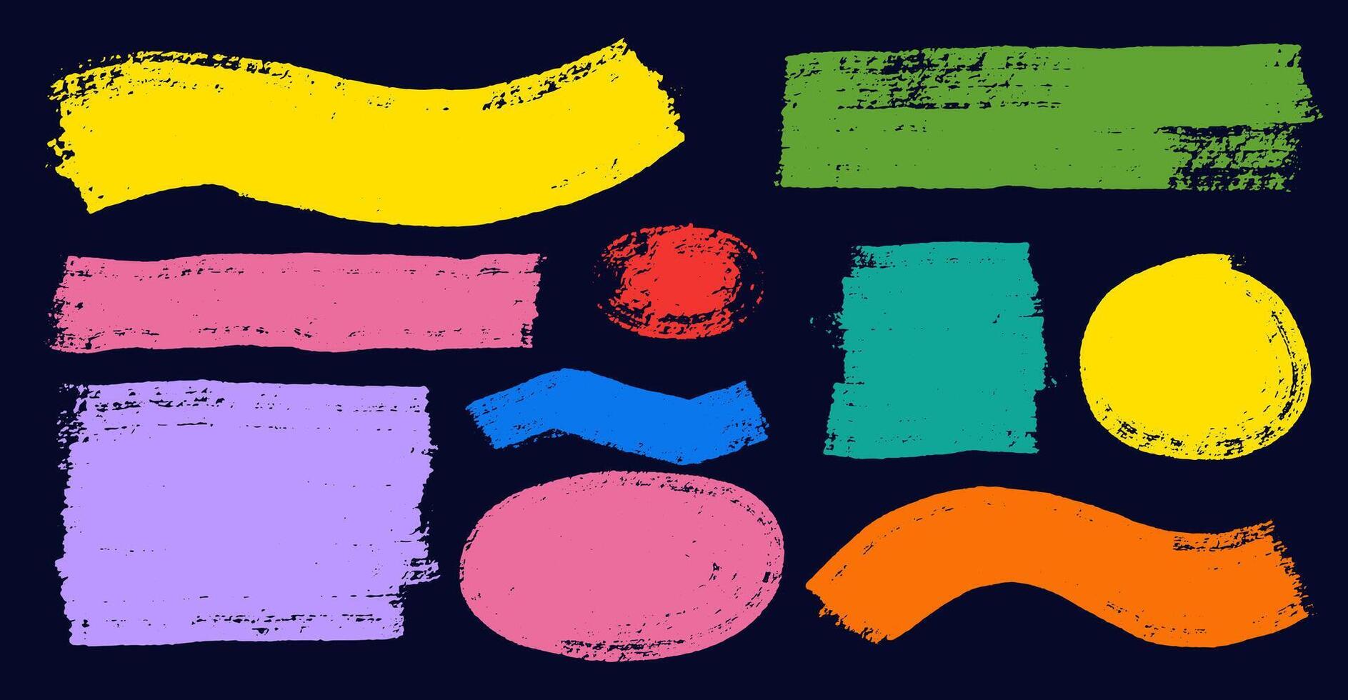 Set of hand drawn brush color box paint frame. Brush paint stroke for text box square frame. banner background for highlight design graphic. colored square banner stroke. vector