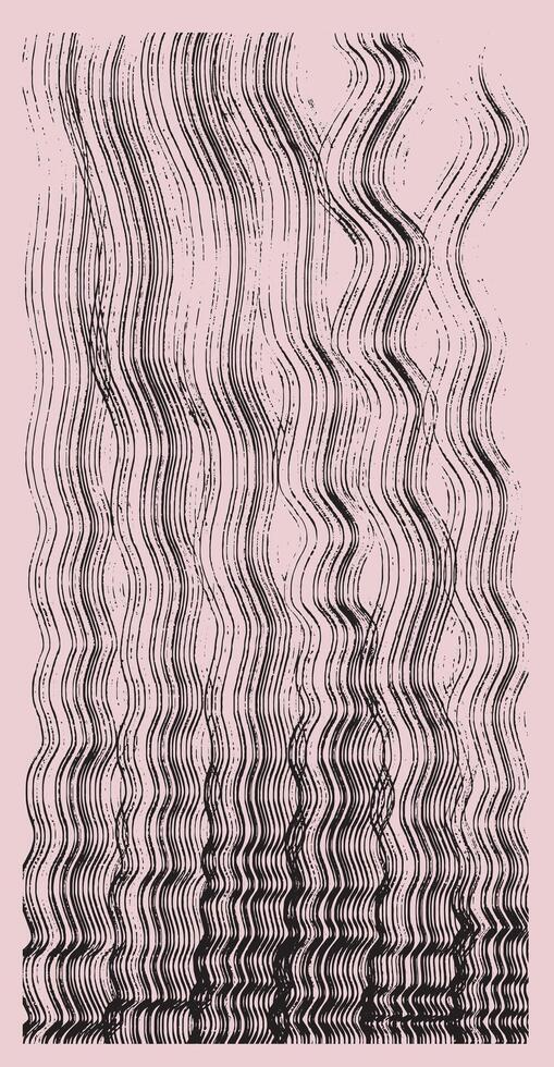 Wavy lines bold brush stroke with. Hand drawn distress damaged edge. Grainy black bold art brush strokes texture with small dots. background for posters, art background. vector