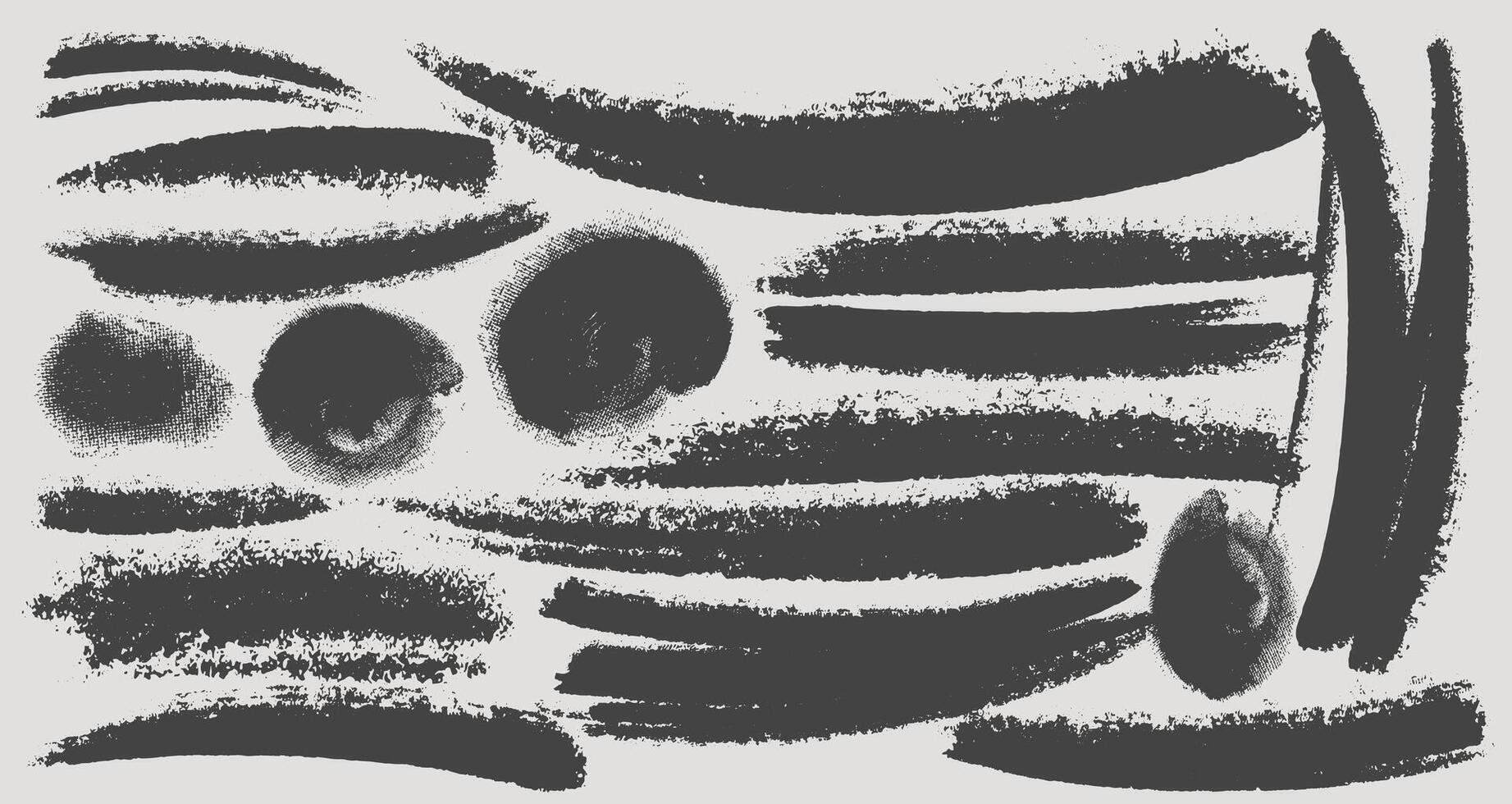 Set of hand draw banner with thick brush stroke. Bold grainy lines texture. Grey art bold grunge brush stroke. Grunge background design on white background. Funky banner with scribble texture. vector