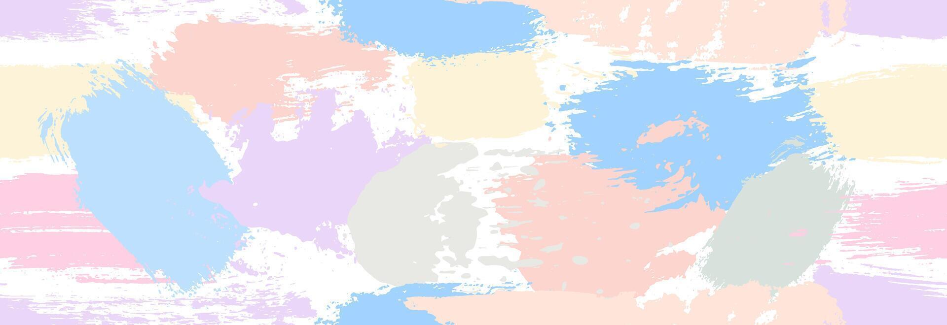Pastel abstract hand drawn different shapes brush strokes. Seamless pattern swatch in soft pastel colors. Seamless striped tablecloth textile print. Grungy ink doodles simple endless texture. vector