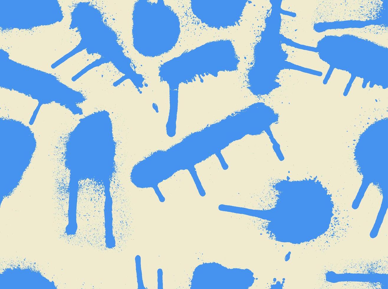 Seamless pattern hand drawing grunge spray blue paint brush strokes clouds dots ink stains watercolor. Seamless spray paint pattern background. drawing grunge spray, white background. vector