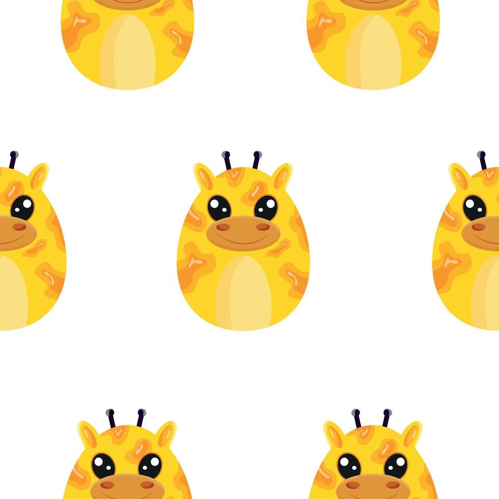 seamless Easter pattern with Easter eggs with animal design, namely with a yellow giraffe design, for Easter designs and posters vector