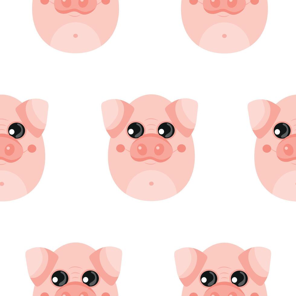 seamless Easter pattern with Easter eggs with an animal design, namely with a pink pig design, for Easter designs and posters vector