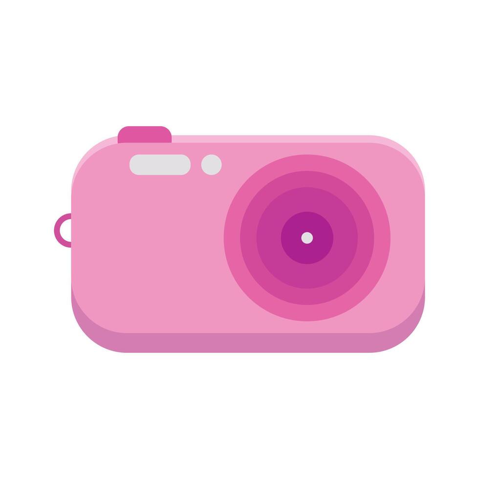pink camera isolated on white background vector