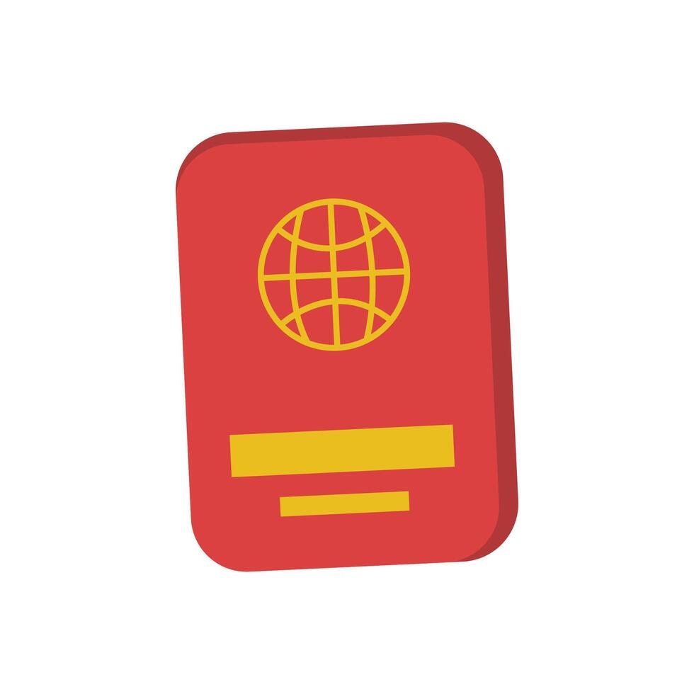 red passport isolated on white background vector