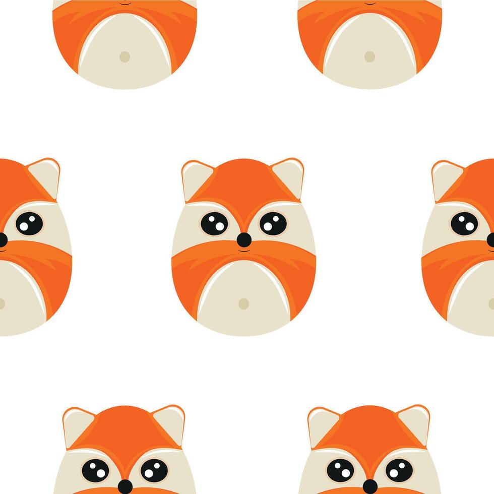 seamless Easter pattern with Easter eggs with an animal design, namely with an orange fox design, for Easter designs and posters vector