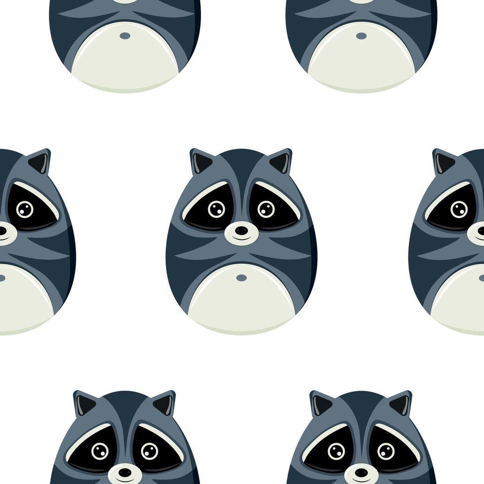 seamless Easter pattern with Easter eggs with an animal design, namely with a raccoon design, for Easter designs and posters vector