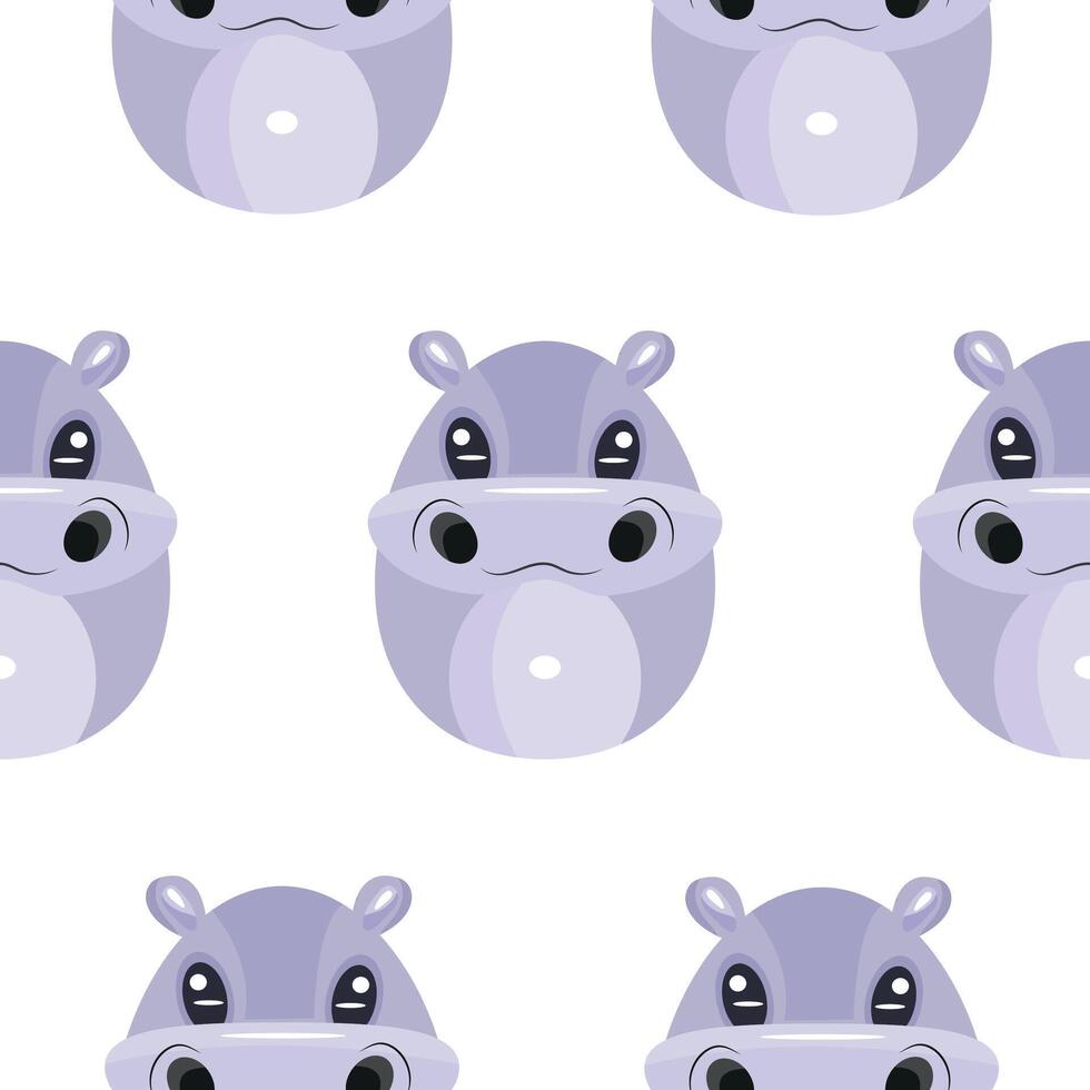 seamless Easter pattern with Easter eggs with an animal design, namely with a purple hippopotamus design, for Easter designs and posters vector