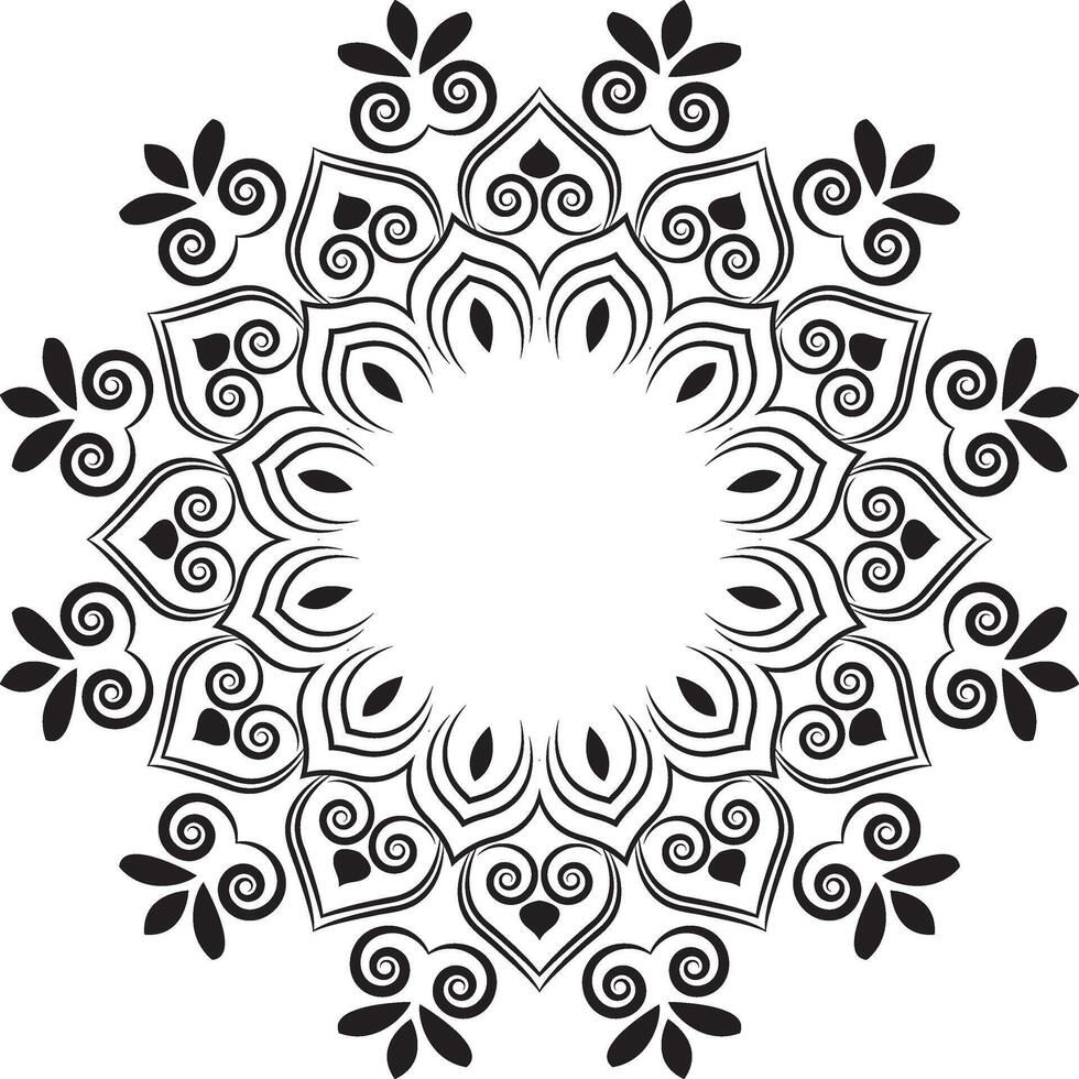 ornamental round lace with damask and arabesque elements vector