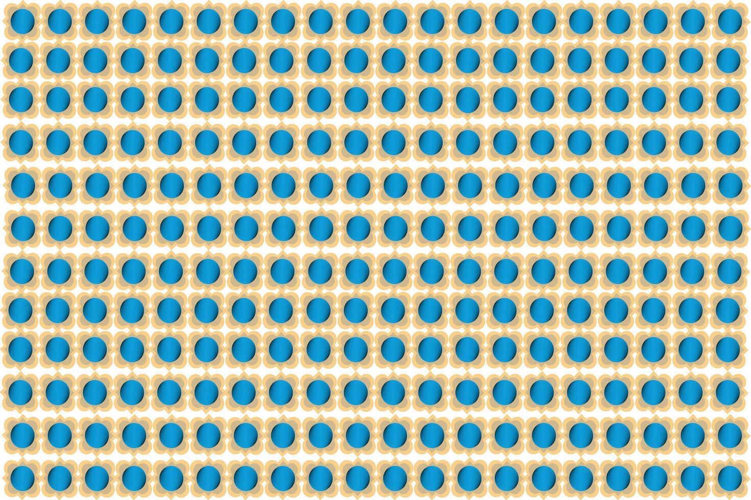 Abstract geometric patterns with gradient blue circles and gold elements, forming a repetitive modern and futuristic design vector