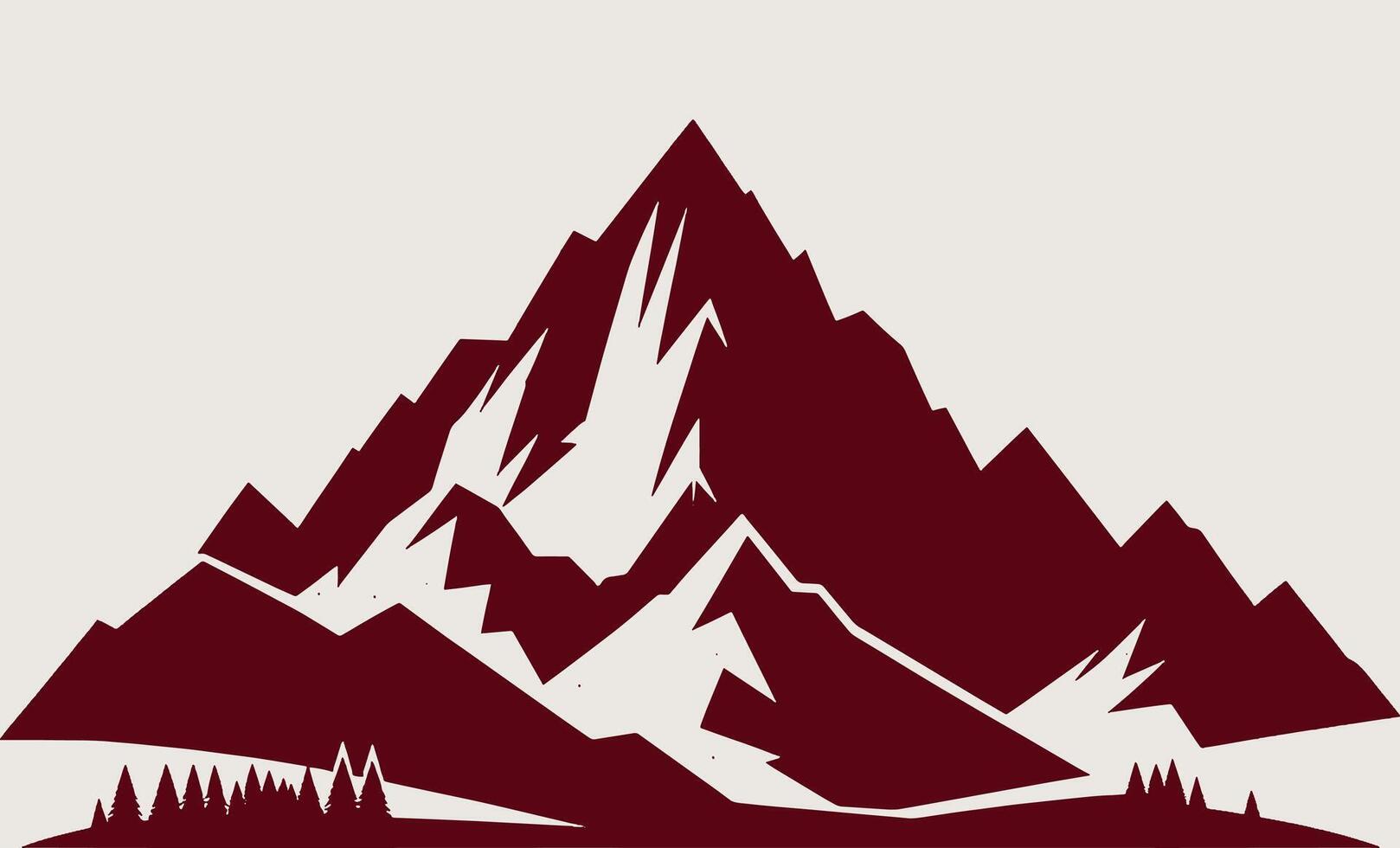 Mountain landscape with trees and mountains illustration vector