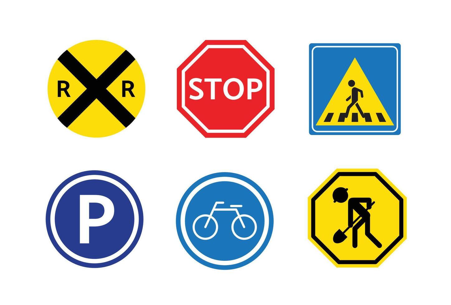 Traffic Signs and Signal for Road Safety vector