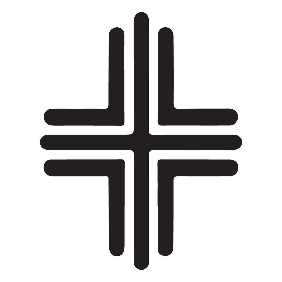 Stylized Zia Symbol with Rounded Edges Design for Graphics vector