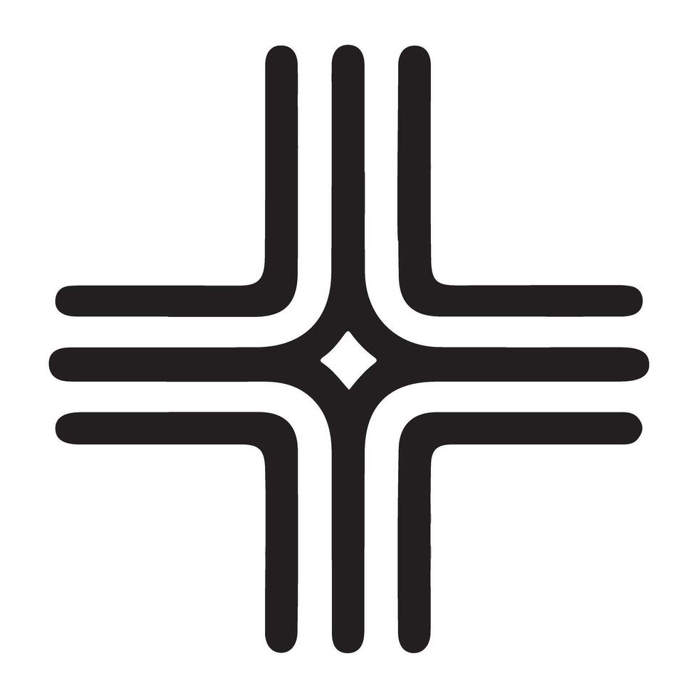 Modern Zia Inspired Cross Symbol for Contemporary Design vector