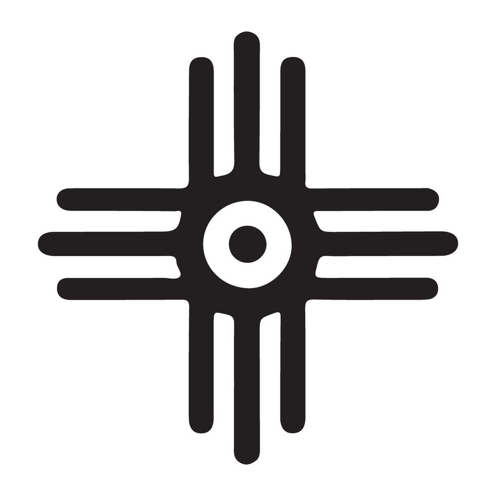 Detailed Zia Symbol with Concentric Circles Graphic Arts Element vector