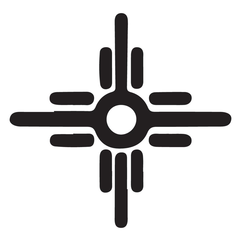 Intricate Zia Symbol Silhouette Art for Digital and Print vector
