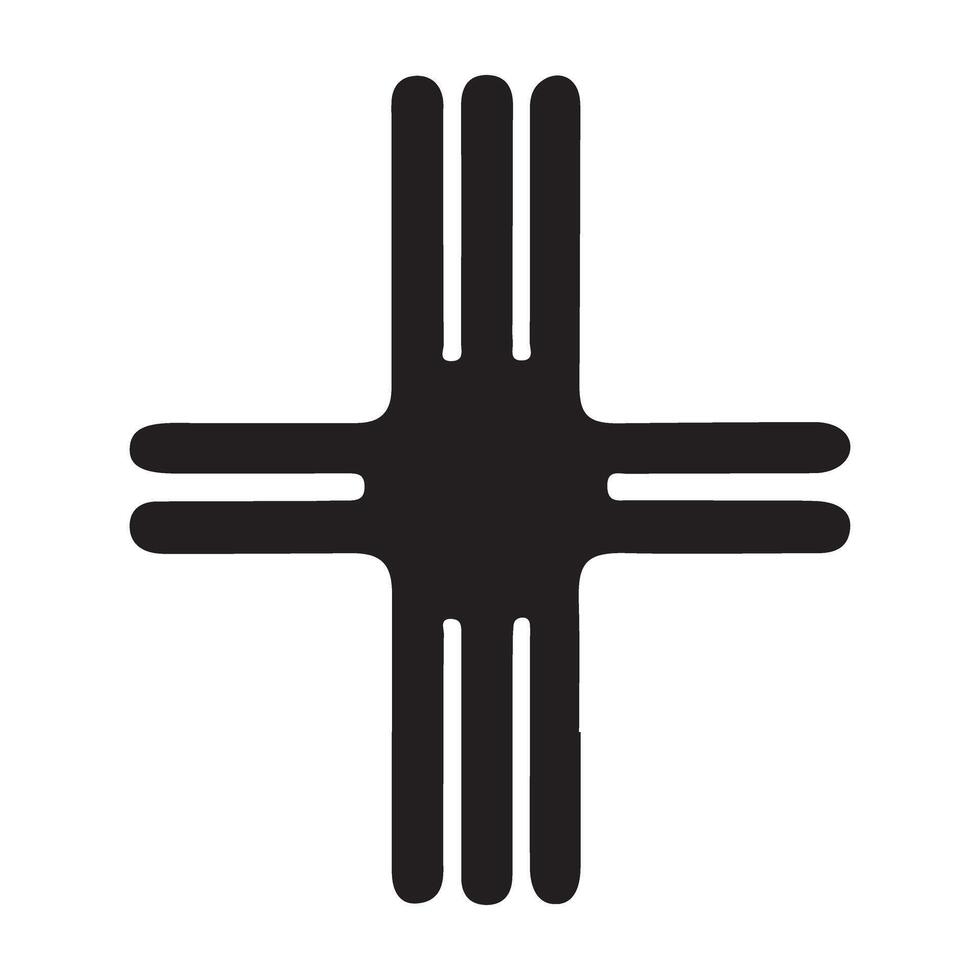 Unique Zia Symbol Design Featuring Triple Lines for Graphic Projects vector