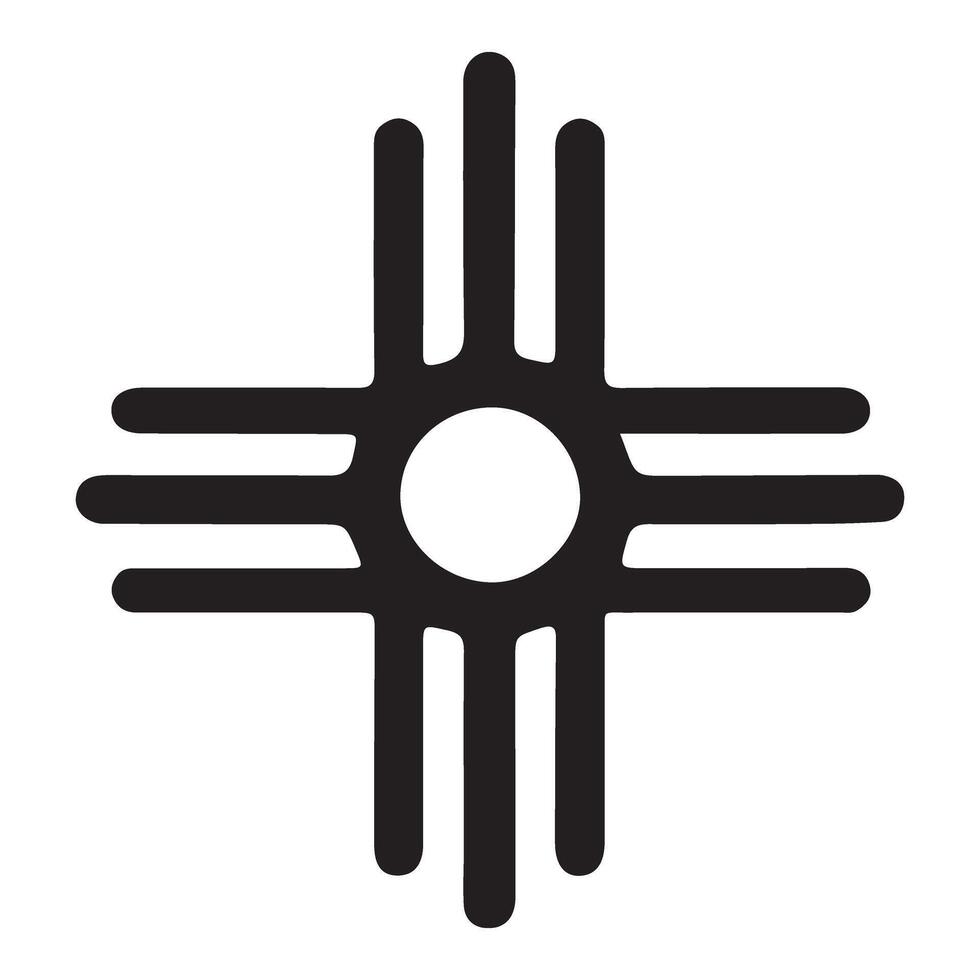 Zia Sun Symbol Design with Center Circle Illustration Graphic vector