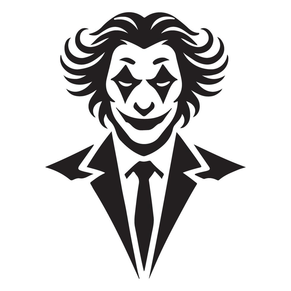 Joker Silhouette Design Suit with Tie Dark Knight vector