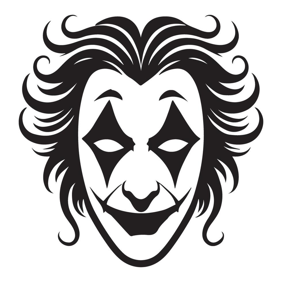 Unsettling Joker Silhouette Graphic for Dark Character Enthusiasts vector