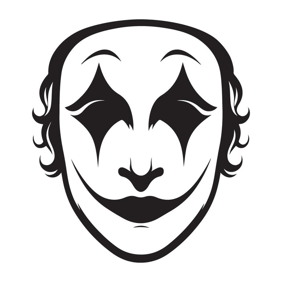 Clown Mask Illustration for Costume Parties and Performances vector