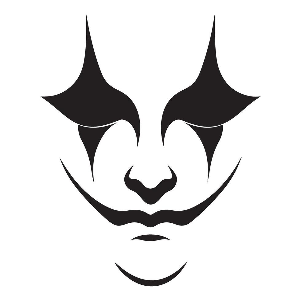 Silhouette of The Crow face paint illustration design vector