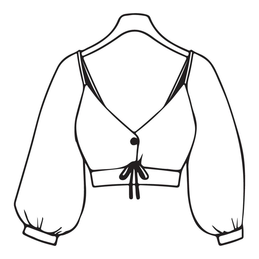 Trendy Blouse Silhouette Illustration for Fashion Design and Style vector