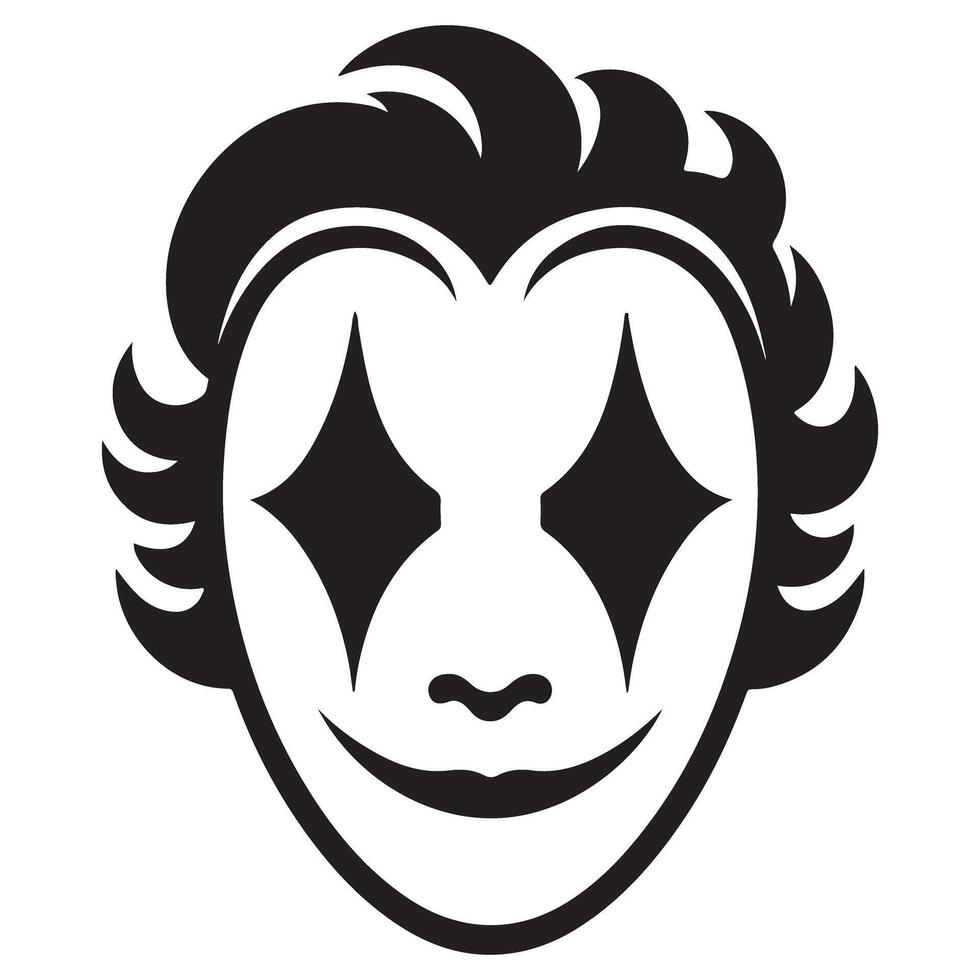 Silhouette of Joker Face Makeup Design Art for Inspiration vector