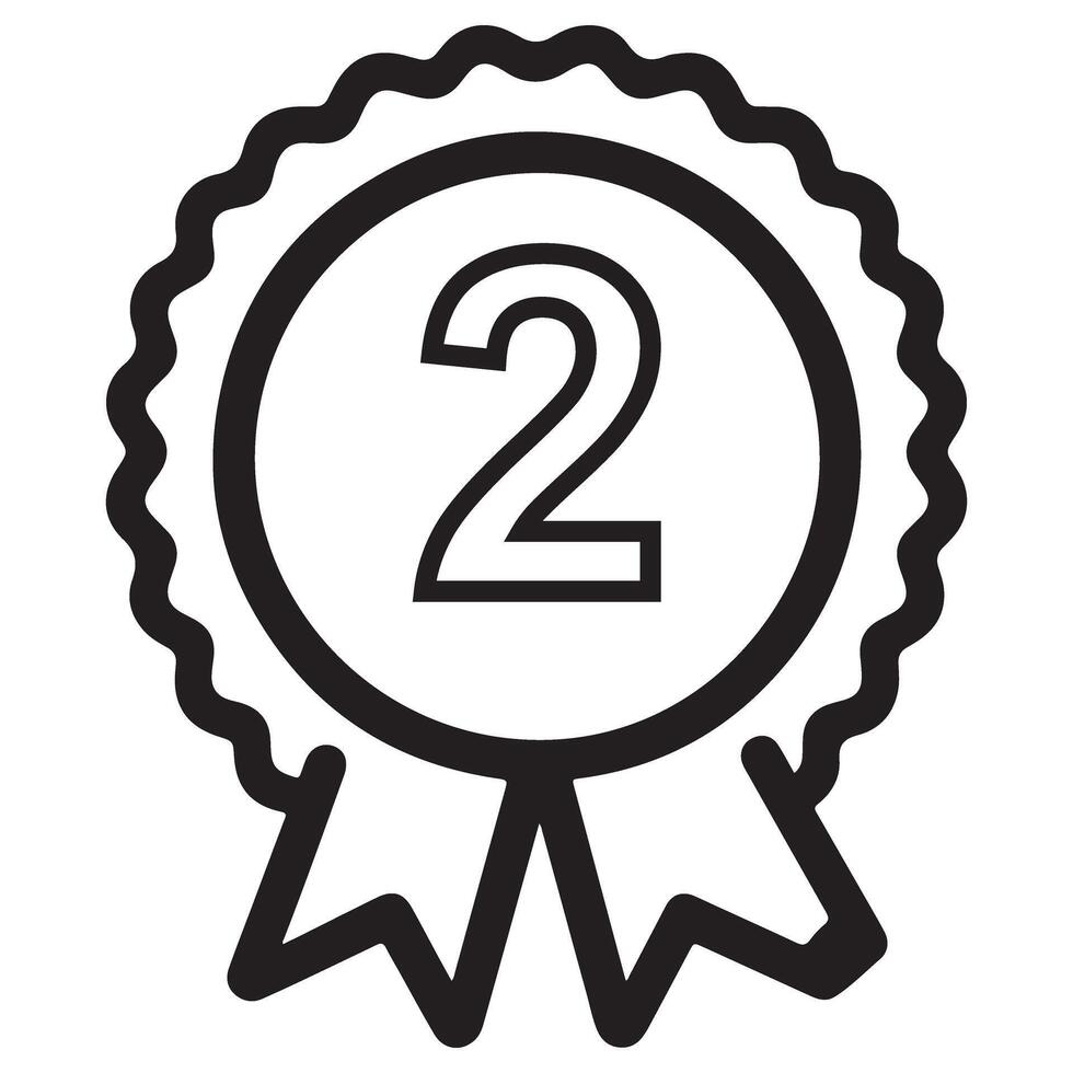 Achievement Second Place Award Silhouette Illustration Concept Design vector