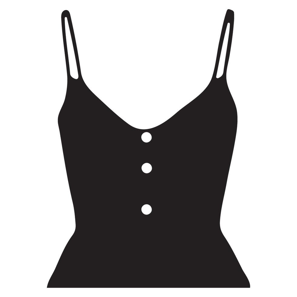 Button Front Cami Top Fashionable Apparel Illustration Design vector