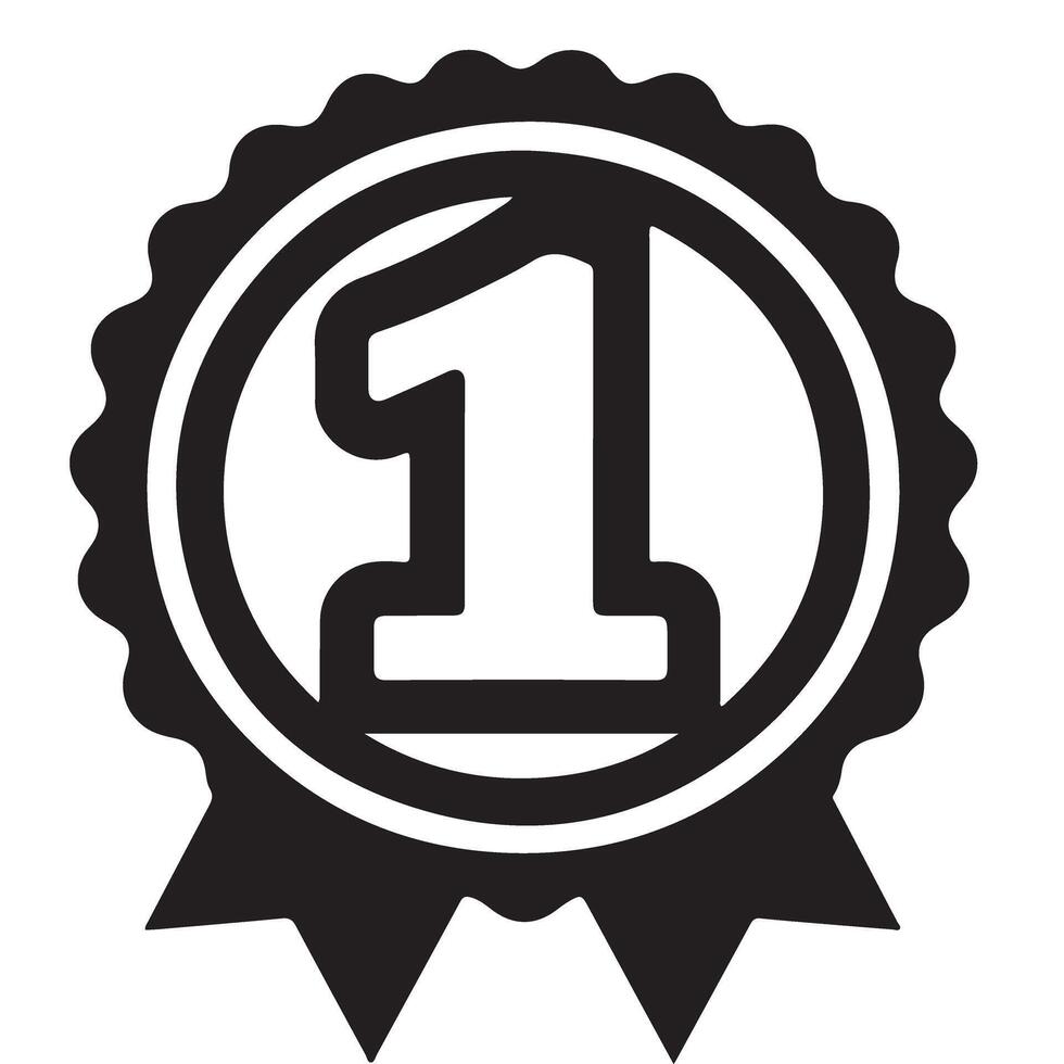 First Place Award Ribbon Celebrating Top Rank Illustration vector