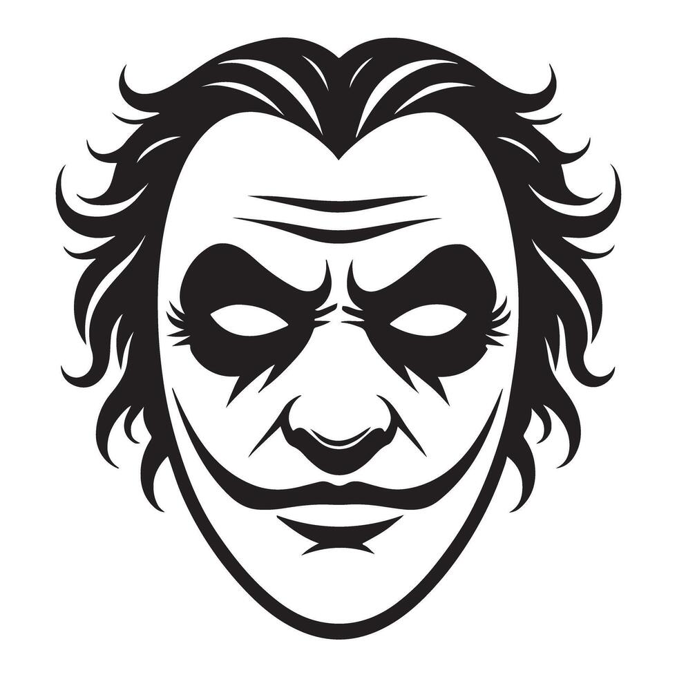 Intense Joker Portrait Illustration for Comic Book Fans vector