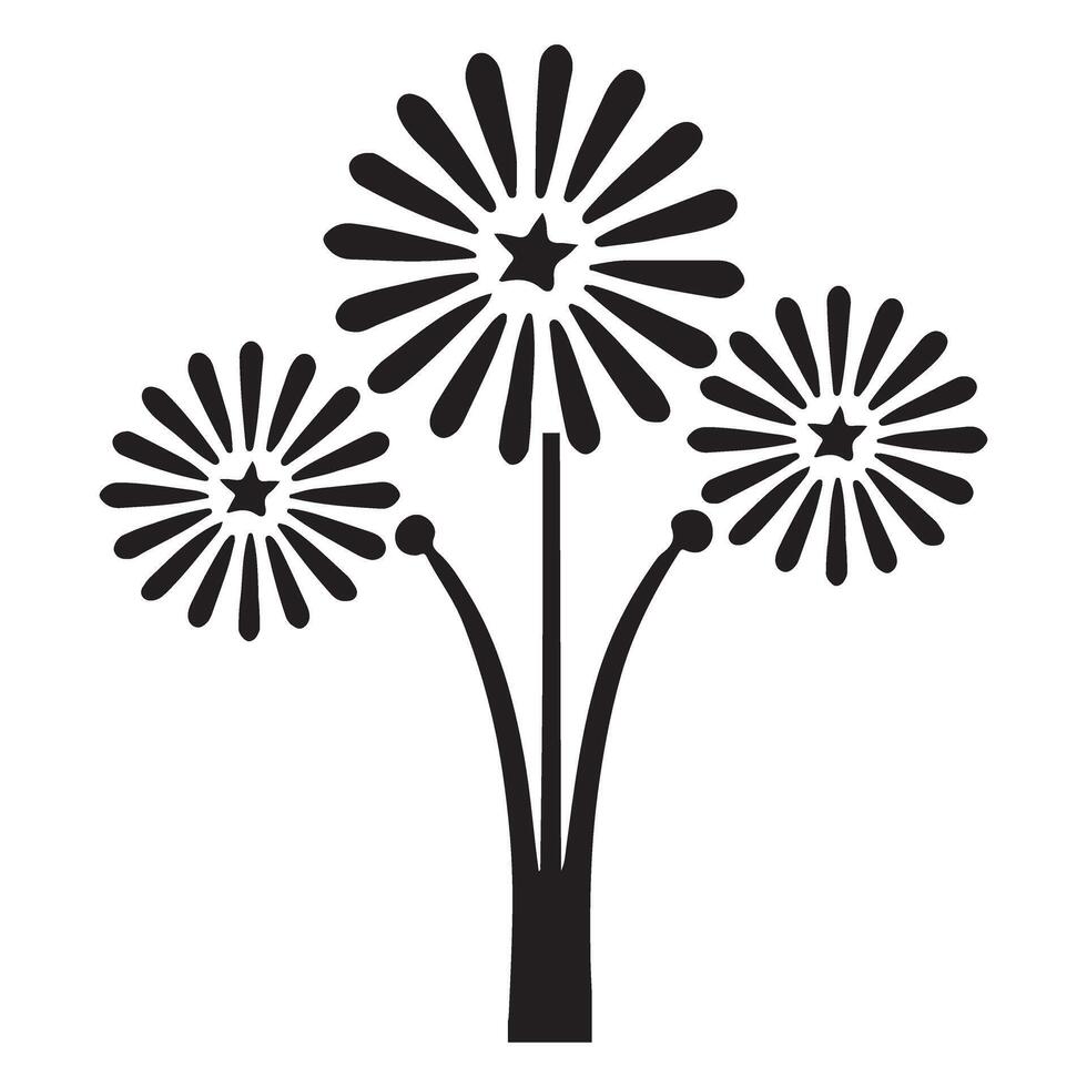 Elaborate Firework Burst Silhouette Illustration for Event Promotion vector