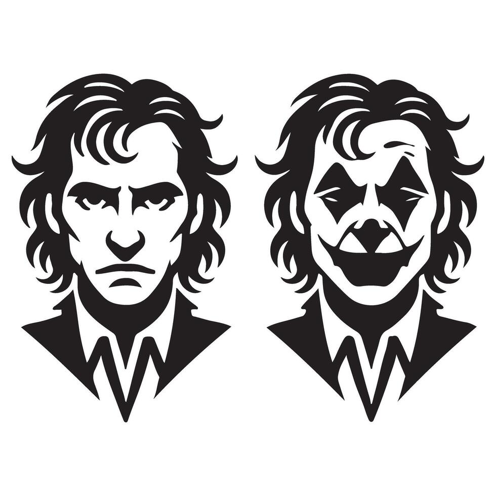 Joaquin Phoenix Joker Arthur Fleck Transformation Art vector