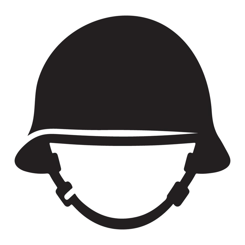 Military Helmet Silhouette for Protection in Combat Scenarios vector