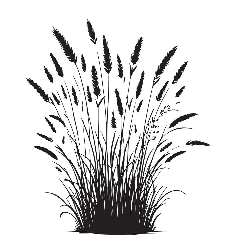 Grass bunch illustration design for natural environment design vector