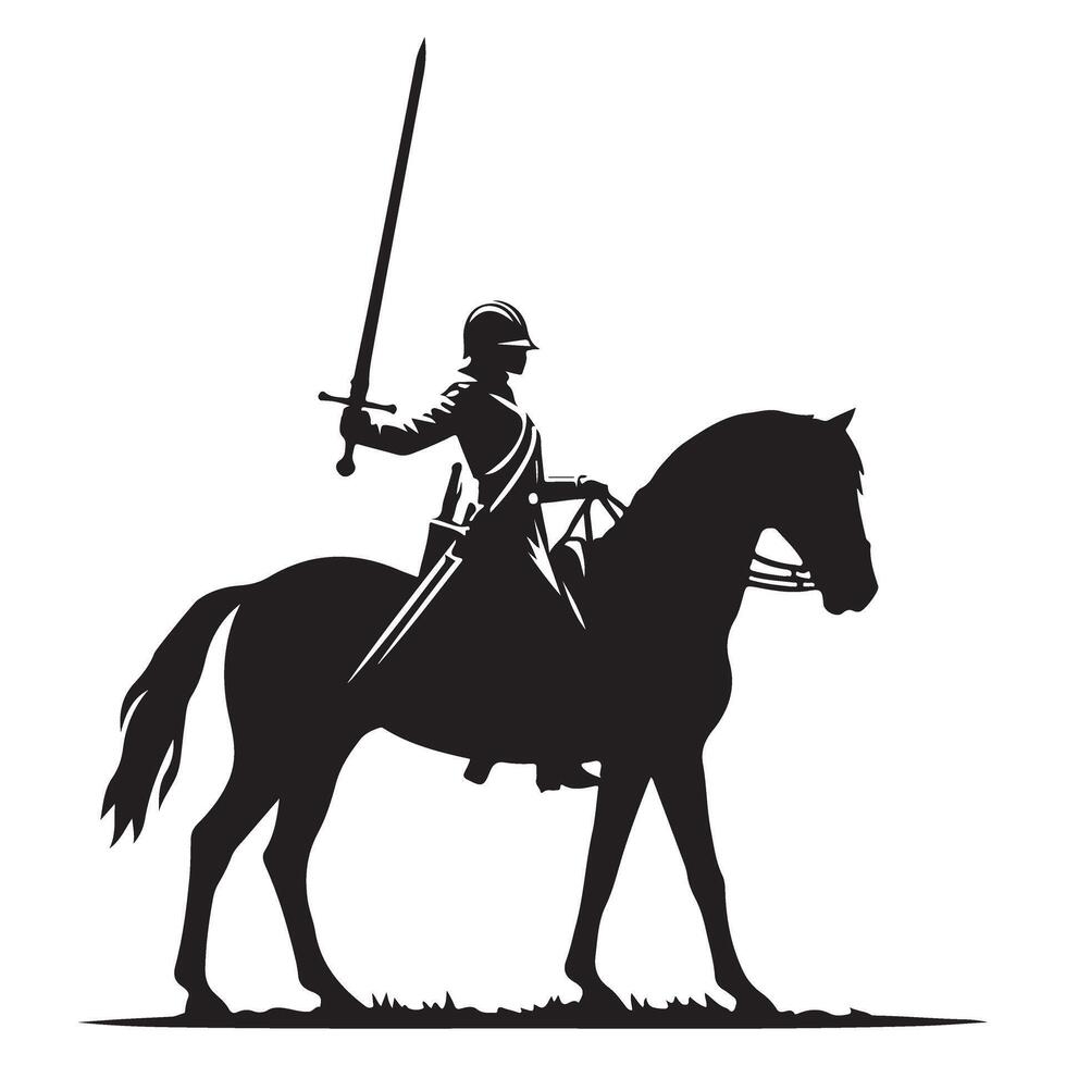 Medieval Knight on Horseback Illustration A Noble Warrior's Journey vector