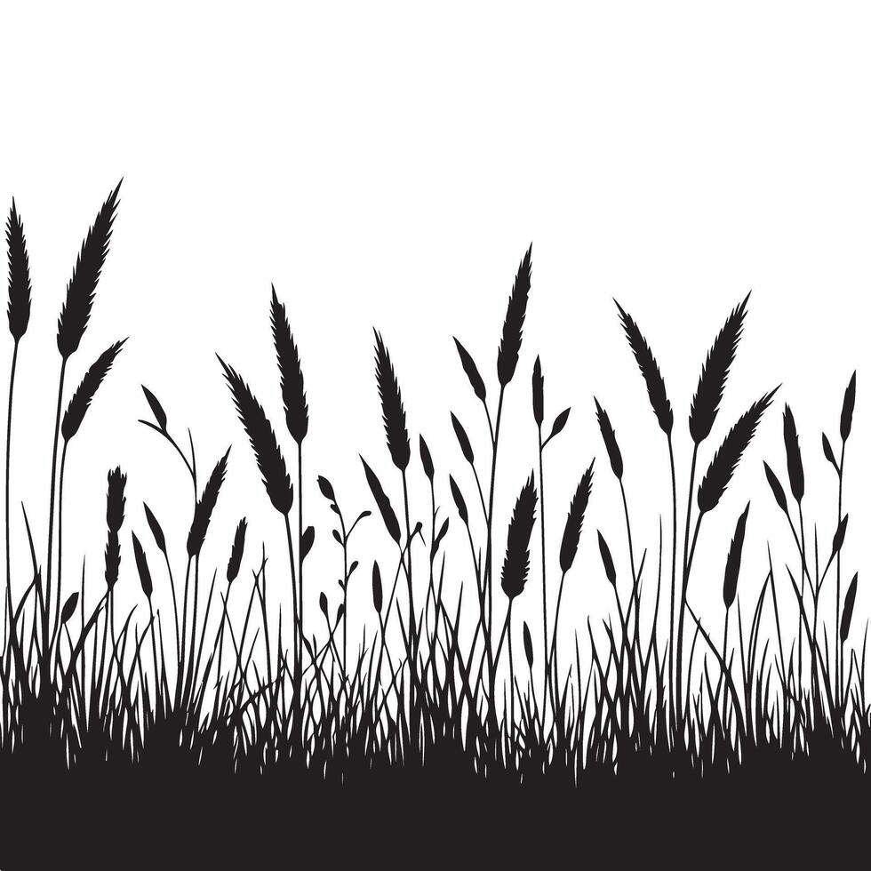 Tall Grasses Silhouette Illustration for Landscape and Nature Themed Designs vector