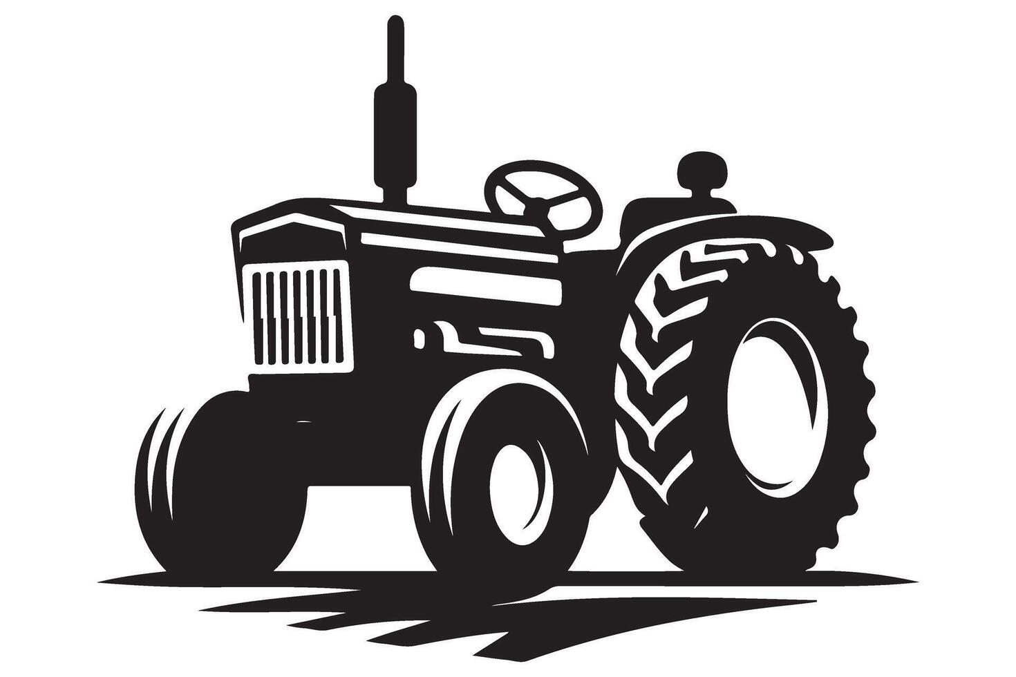 Vintage tractor illustration a farming and agriculture silhouette vector